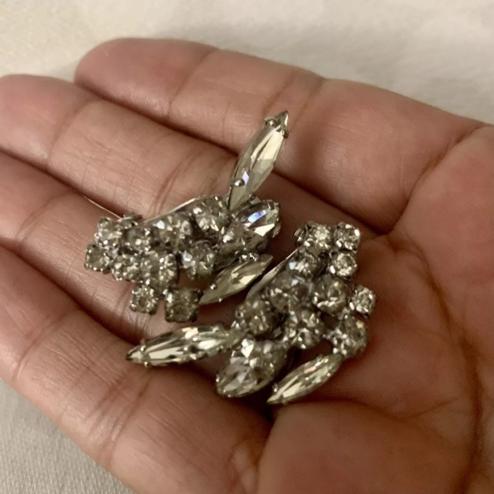 Unique Gustave Sherman Brooche And Earrings Set Swarovski Mint Condition - Picture 7 of 10